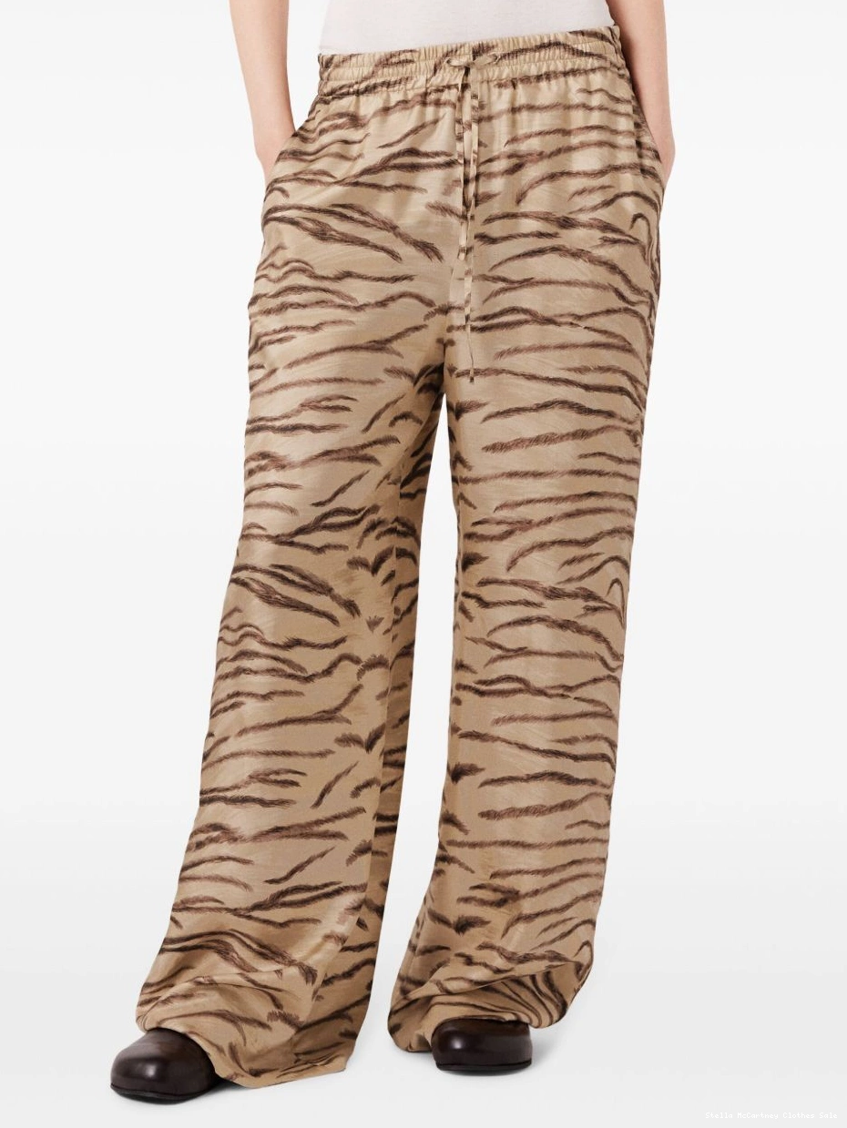Affordable trousers Women organic silk tiger-print McCartney Stella 0816